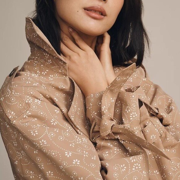 NWT Size XL - By Anthropologie Floral Cutwork Crop Trench Jacket (NWT US$ 168) - Picture 2 of 15